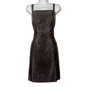 ROBIN Black Sleeveless Ribbed Knee Length Sheath Cocktail Dress Small